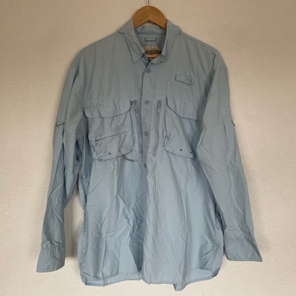 Chemise Cabela's Guidewear GXII Homme XLT – Bleue, Ventilée, UPF 40, Manches Longues, Pêche
